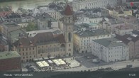 Archiv Foto Webcam Passau: Blick von der Veste Oberhaus auf Donau und Altstadt 16:00