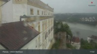 Archiv Foto Webcam Passau: Blick von der Veste Oberhaus auf Donau und Altstadt 16:00