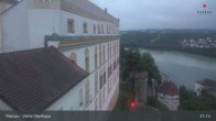 Archiv Foto Webcam Passau: Blick von der Veste Oberhaus auf Donau und Altstadt 02:00