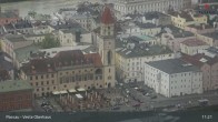 Archiv Foto Webcam Passau: Blick von der Veste Oberhaus auf Donau und Altstadt 10:00