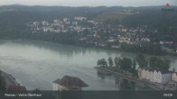 Archiv Foto Webcam Passau: Blick von der Veste Oberhaus auf Donau und Altstadt 04:00