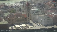 Archiv Foto Webcam Passau: Blick von der Veste Oberhaus auf Donau und Altstadt 12:00
