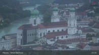 Archiv Foto Webcam Passau: Blick von der Veste Oberhaus auf Donau und Altstadt 20:00