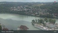 Archiv Foto Webcam Passau: Blick von der Veste Oberhaus auf Donau und Altstadt 12:00