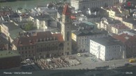 Archiv Foto Webcam Passau: Blick von der Veste Oberhaus auf Donau und Altstadt 09:00
