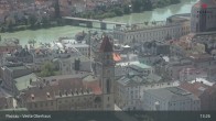 Archiv Foto Webcam Passau: Blick von der Veste Oberhaus auf Donau und Altstadt 12:00