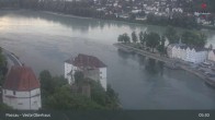 Archiv Foto Webcam Passau: Blick von der Veste Oberhaus auf Donau und Altstadt 05:00