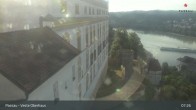 Archiv Foto Webcam Passau: Blick von der Veste Oberhaus auf Donau und Altstadt 07:00