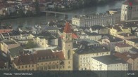 Archiv Foto Webcam Passau: Blick von der Veste Oberhaus auf Donau und Altstadt 06:00