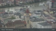 Archiv Foto Webcam Passau: Blick von der Veste Oberhaus auf Donau und Altstadt 12:00