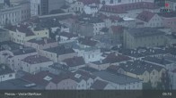 Archiv Foto Webcam Passau: Blick von der Veste Oberhaus auf Donau und Altstadt 05:00