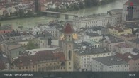 Archiv Foto Webcam Passau: Blick von der Veste Oberhaus auf Donau und Altstadt 13:00