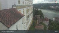Archiv Foto Webcam Passau: Blick von der Veste Oberhaus auf Donau und Altstadt 10:00