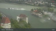 Archiv Foto Webcam Passau: Blick von der Veste Oberhaus auf Donau und Altstadt 12:00