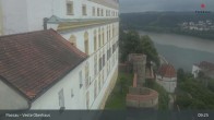 Archiv Foto Webcam Passau: Blick von der Veste Oberhaus auf Donau und Altstadt 08:00