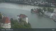 Archiv Foto Webcam Passau: Blick von der Veste Oberhaus auf Donau und Altstadt 14:00