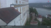 Archiv Foto Webcam Passau: Blick von der Veste Oberhaus auf Donau und Altstadt 03:00