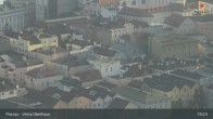 Archiv Foto Webcam Passau: Blick von der Veste Oberhaus auf Donau und Altstadt 18:00