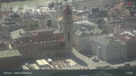 Archiv Foto Webcam Passau: Blick von der Veste Oberhaus auf Donau und Altstadt 12:00
