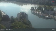 Archiv Foto Webcam Passau: Blick von der Veste Oberhaus auf Donau und Altstadt 08:00
