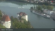 Archiv Foto Webcam Passau: Blick von der Veste Oberhaus auf Donau und Altstadt 16:00