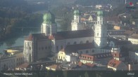 Archiv Foto Webcam Passau: Blick von der Veste Oberhaus auf Donau und Altstadt 09:00