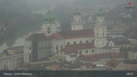 Archiv Foto Webcam Passau: Blick von der Veste Oberhaus auf Donau und Altstadt 08:00