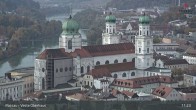 Archiv Foto Webcam Passau: Blick von der Veste Oberhaus auf Donau und Altstadt 10:00