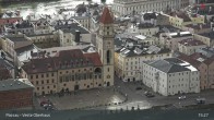 Archiv Foto Webcam Passau: Blick von der Veste Oberhaus auf Donau und Altstadt 14:00