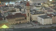 Archiv Foto Webcam Passau: Blick von der Veste Oberhaus auf Donau und Altstadt 16:00