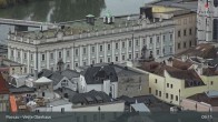 Archiv Foto Webcam Passau: Blick von der Veste Oberhaus auf Donau und Altstadt 08:00