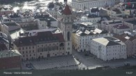 Archiv Foto Webcam Passau: Blick von der Veste Oberhaus auf Donau und Altstadt 12:00