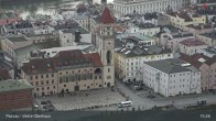 Archiv Foto Webcam Passau: Blick von der Veste Oberhaus auf Donau und Altstadt 14:00