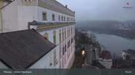 Archiv Foto Webcam Passau: Blick von der Veste Oberhaus auf Donau und Altstadt 18:00