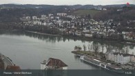 Archiv Foto Webcam Passau: Blick von der Veste Oberhaus auf Donau und Altstadt 13:00