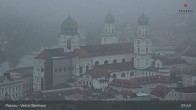 Archiv Foto Webcam Passau: Blick von der Veste Oberhaus auf Donau und Altstadt 07:00