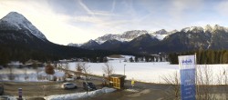 Archiv Foto Webcam Leutasch Moos - Rödlach Parkplatz 15:00