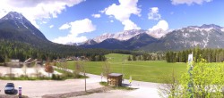 Archiv Foto Webcam Leutasch Moos - Rödlach Parkplatz 13:00