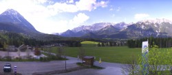 Archiv Foto Webcam Leutasch Moos - Rödlach Parkplatz 15:00