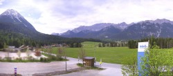 Archiv Foto Webcam Leutasch Moos - Rödlach Parkplatz 14:00