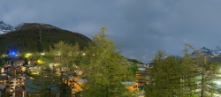 Archiv Foto Webcam Saas Fee: Blick in den Ortskern 23:00