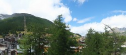 Archiv Foto Webcam Saas Fee: Blick in den Ortskern 13:00