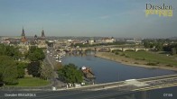 Archiv Foto Webcam Dresden Terrassenufer - Blick auf die Altstadt 07:00