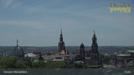Archiv Foto Webcam Dresden Terrassenufer - Blick auf die Altstadt 12:00