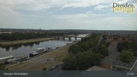 Archiv Foto Webcam Dresden Terrassenufer - Blick auf die Altstadt 10:00