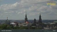 Archiv Foto Webcam Dresden Terrassenufer - Blick auf die Altstadt 13:00