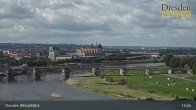 Archiv Foto Webcam Dresden Terrassenufer - Blick auf die Altstadt 12:00