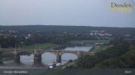 Archiv Foto Webcam Dresden Terrassenufer - Blick auf die Altstadt 21:00