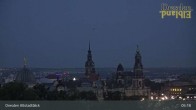 Archiv Foto Webcam Dresden Terrassenufer - Blick auf die Altstadt 23:00