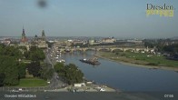 Archiv Foto Webcam Dresden Terrassenufer - Blick auf die Altstadt 07:00